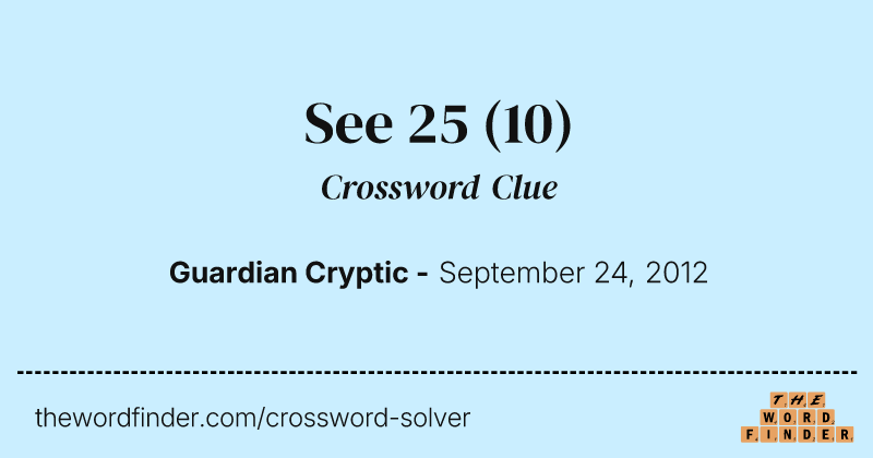 See 25 crossword clue image