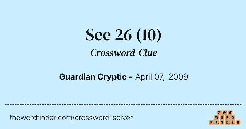 See 26 crossword clue image