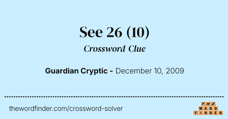 See 26 crossword clue image