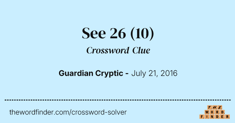 See 26 crossword clue image