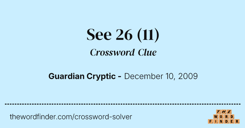 See 26 crossword clue image