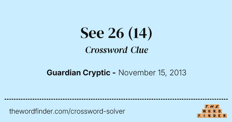 See 26 crossword clue image