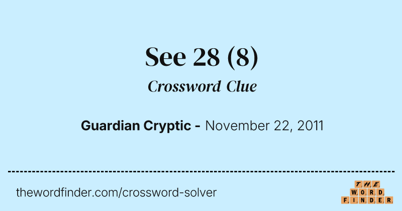 See 28 crossword clue image