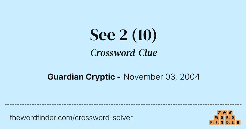 See 2 crossword clue image