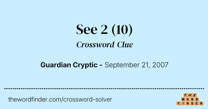 See 2 crossword clue image