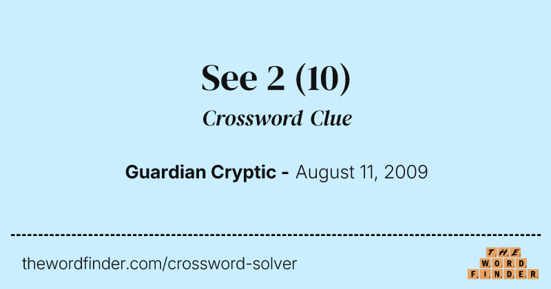 See 2 crossword clue image