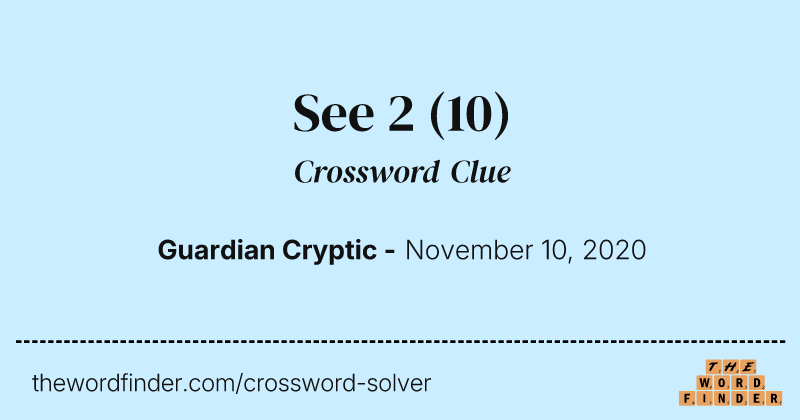 See 2 crossword clue image