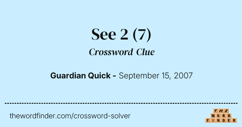 See 2 crossword clue image
