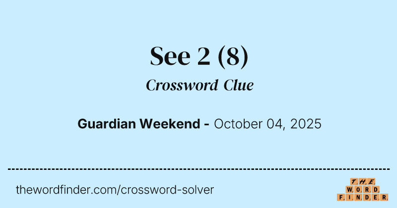 See 2 crossword clue image