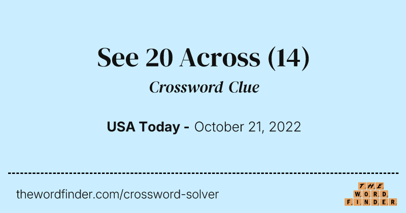 See 20 Across crossword clue image