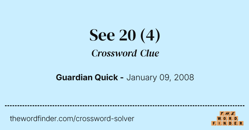 See 20 crossword clue image
