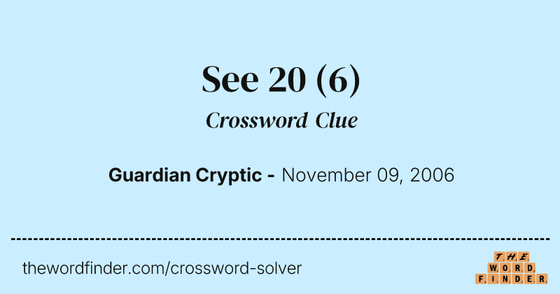 See 20 crossword clue image