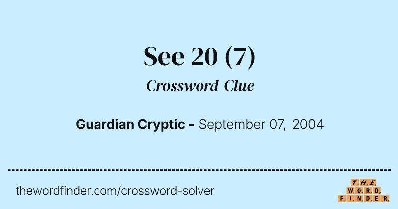 See 20 crossword clue image