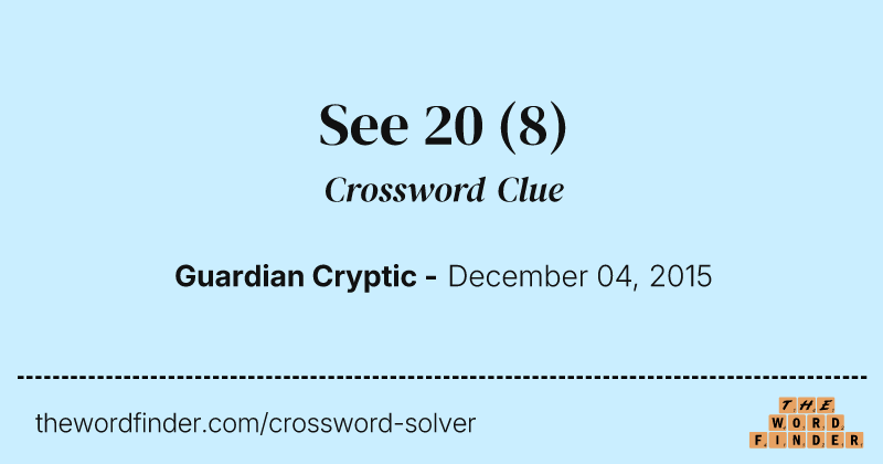 See 20 crossword clue image