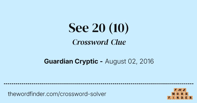 See 20 crossword clue image