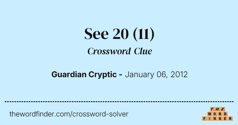 See 20 crossword clue image
