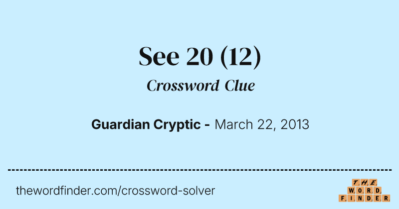 See 20 crossword clue image