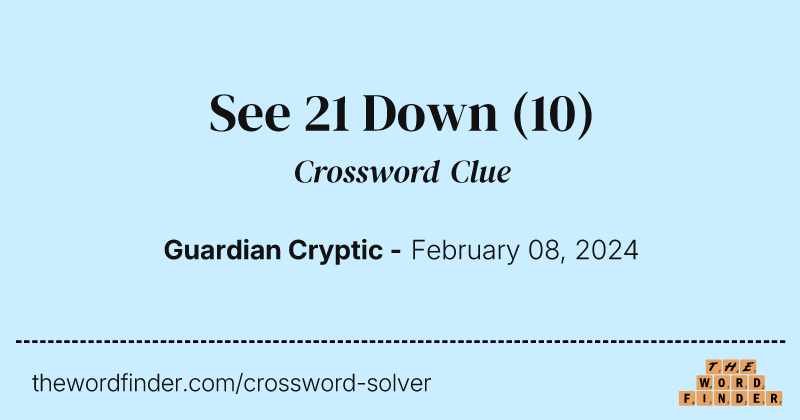See 21 Down crossword clue image
