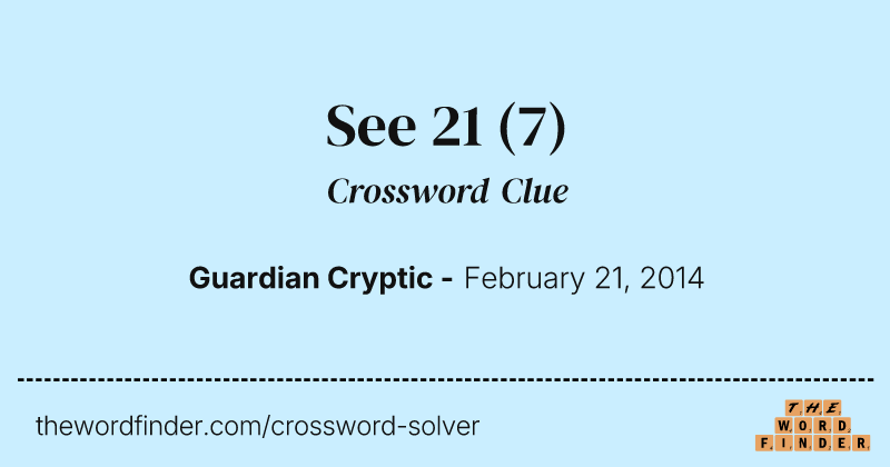 See 21 crossword clue image
