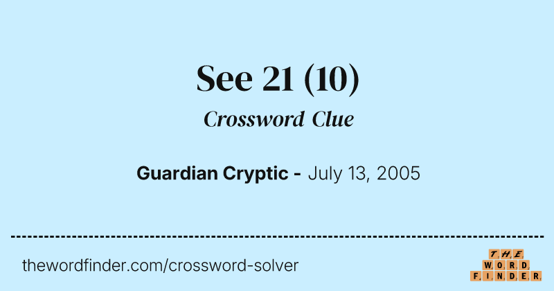 See 21 crossword clue image