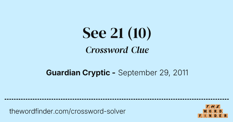 See 21 crossword clue image