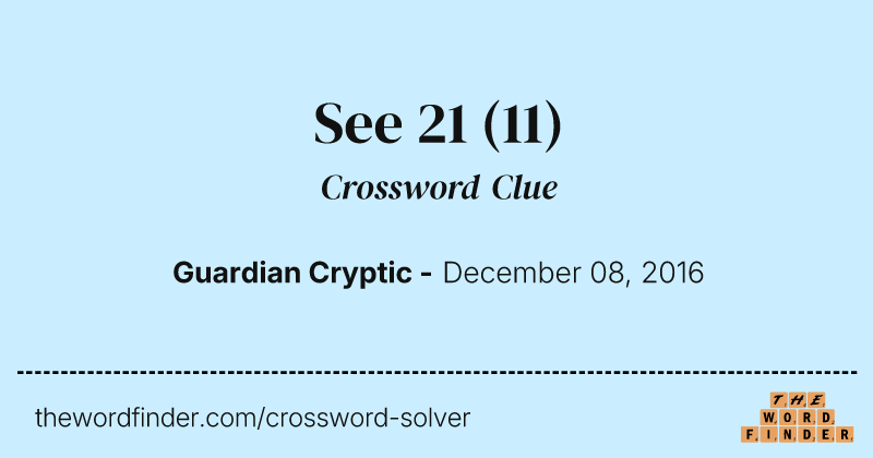 See 21 crossword clue image