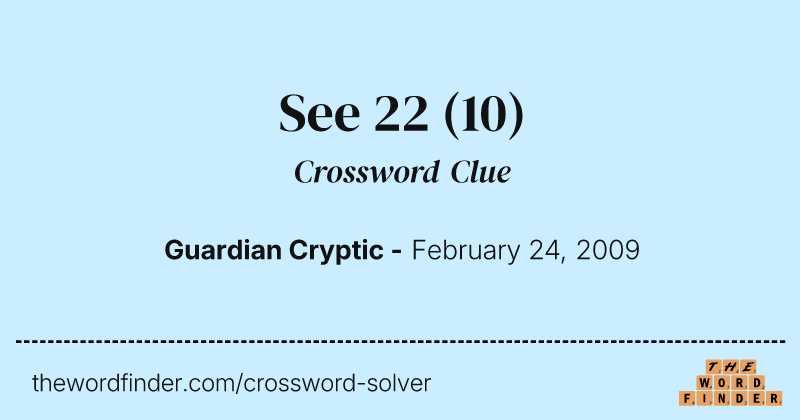 See 22 crossword clue image