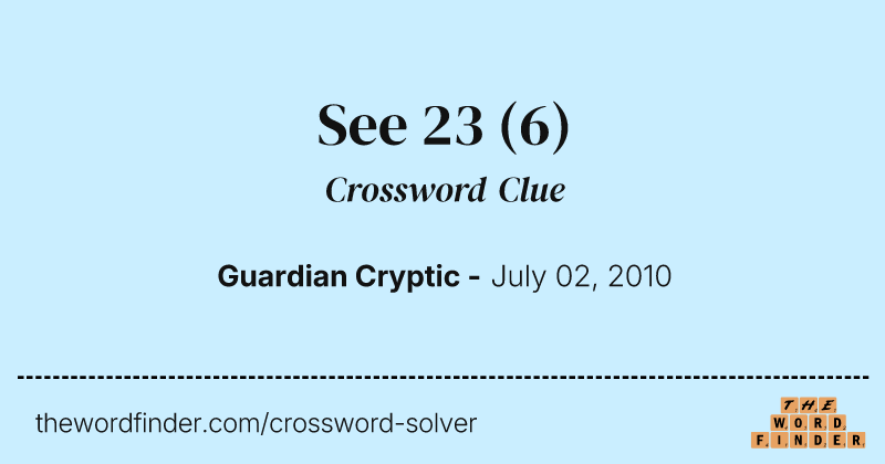 See 23 crossword clue image