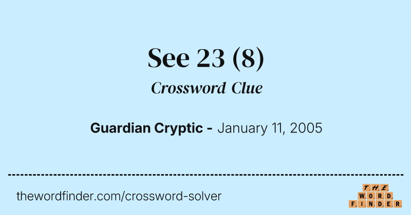 See 23 crossword clue image