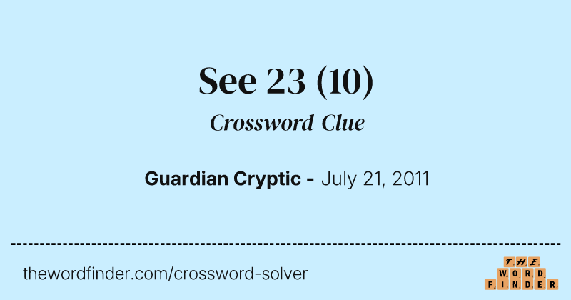 See 23 crossword clue image