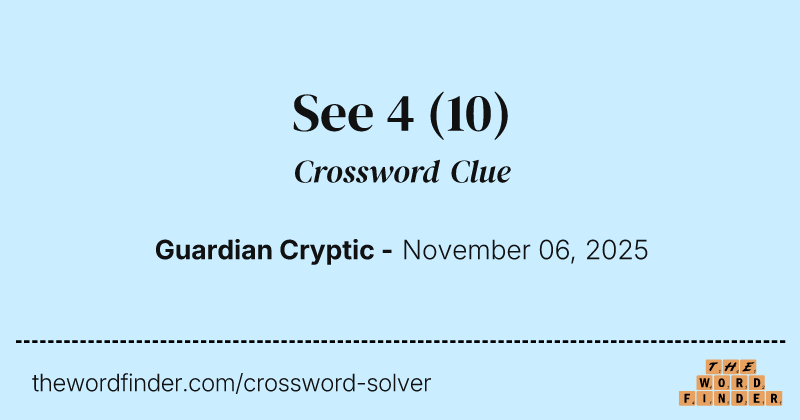 See 4 crossword clue image