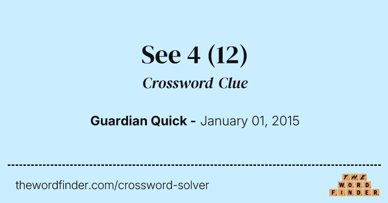 See 4 crossword clue image