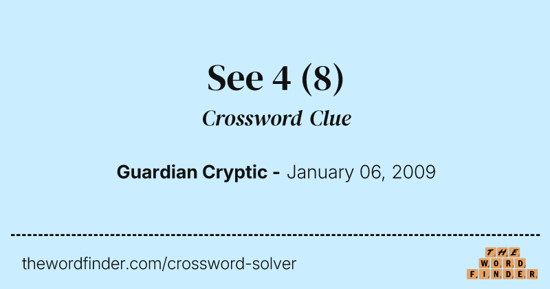 See 4 crossword clue image