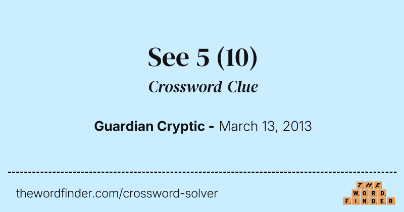 See 5 crossword clue image