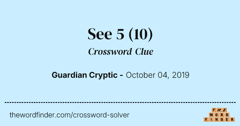See 5 crossword clue image