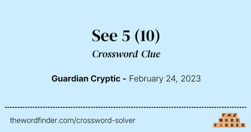 See 5 crossword clue image