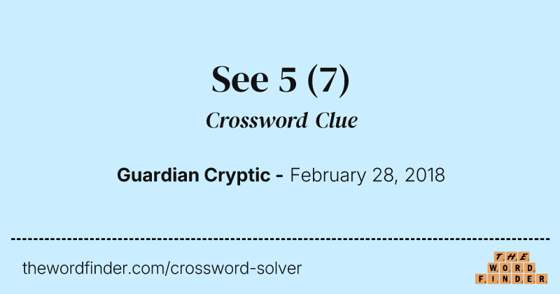 See 5 crossword clue image