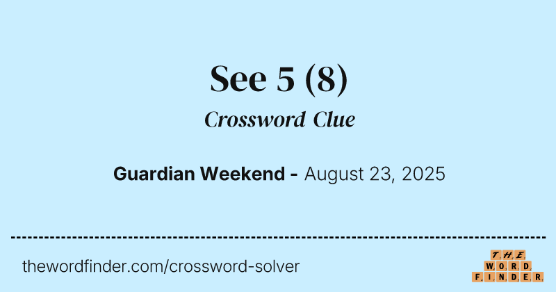 See 5 crossword clue image
