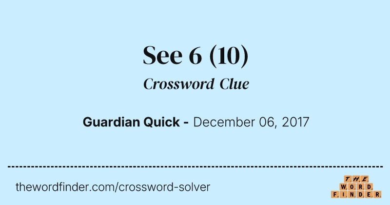 See 6 crossword clue image