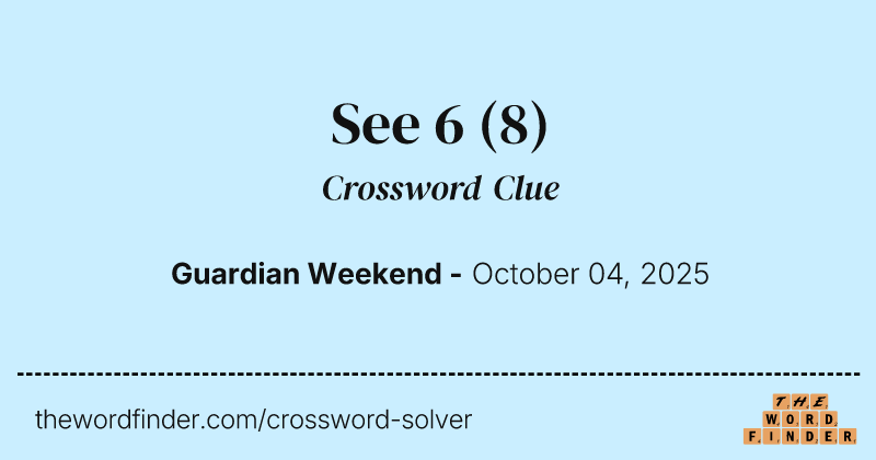 See 6 crossword clue image