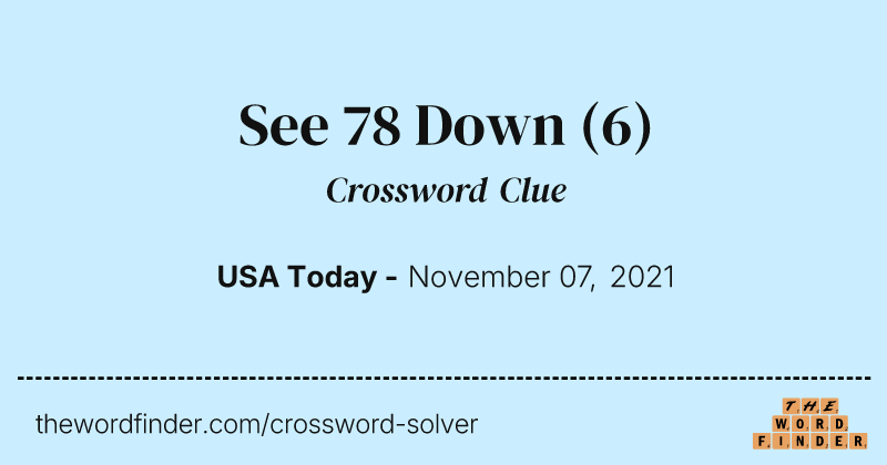 See 78 Down crossword clue image