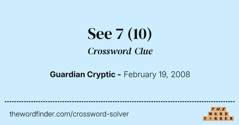 See 7 crossword clue image