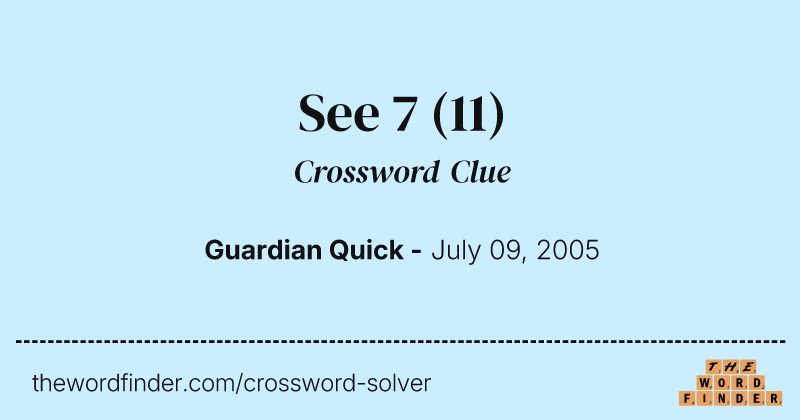 See 7 crossword clue image