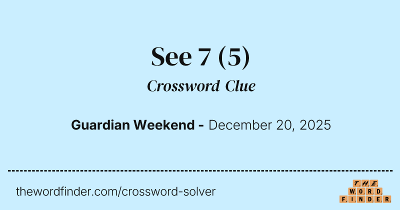 See 7 crossword clue image