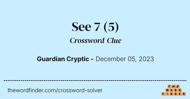 See 7 crossword clue image