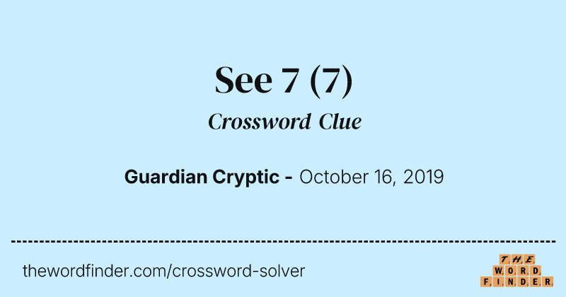 See 7 crossword clue image