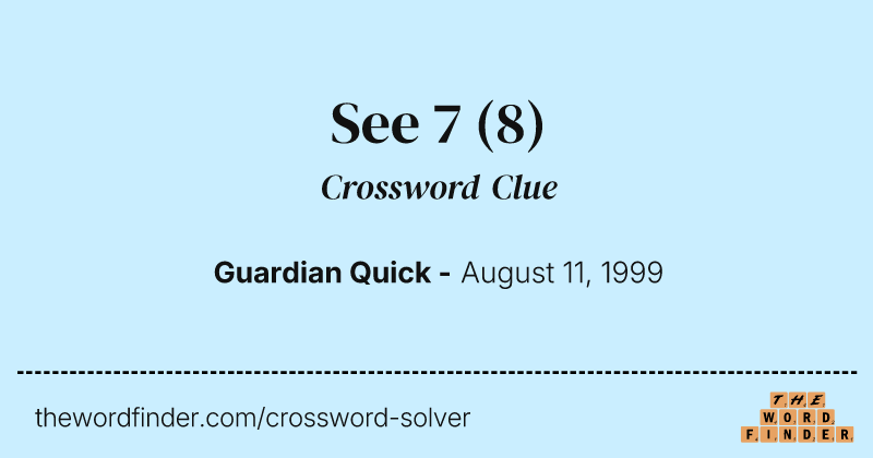 See 7 crossword clue image