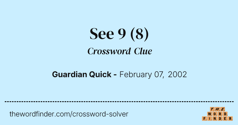 See 9 crossword clue image