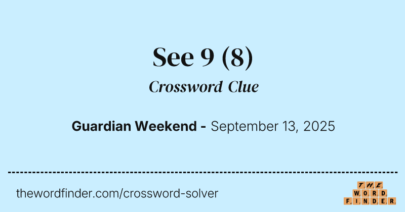 See 9 crossword clue image