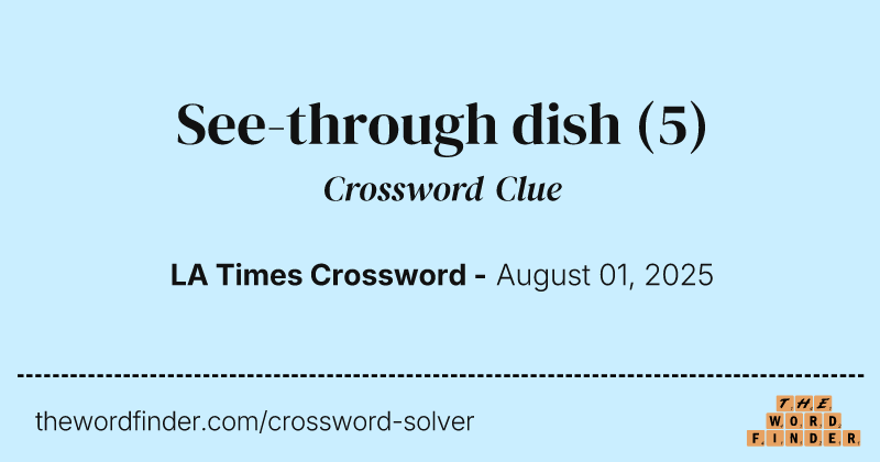 See-through dish crossword clue image